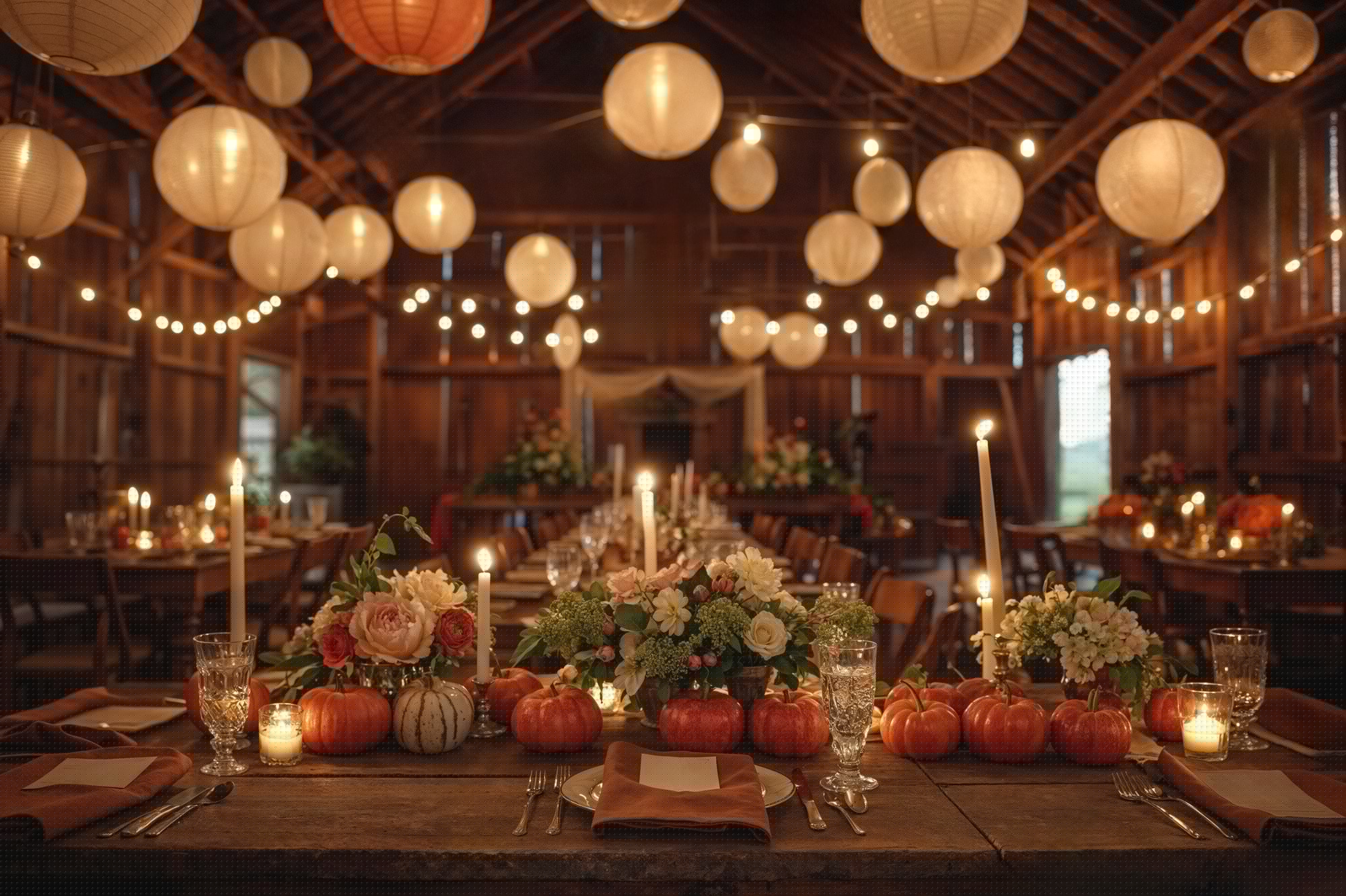 A softly lit event venue in Tokyo prepared for a celebration