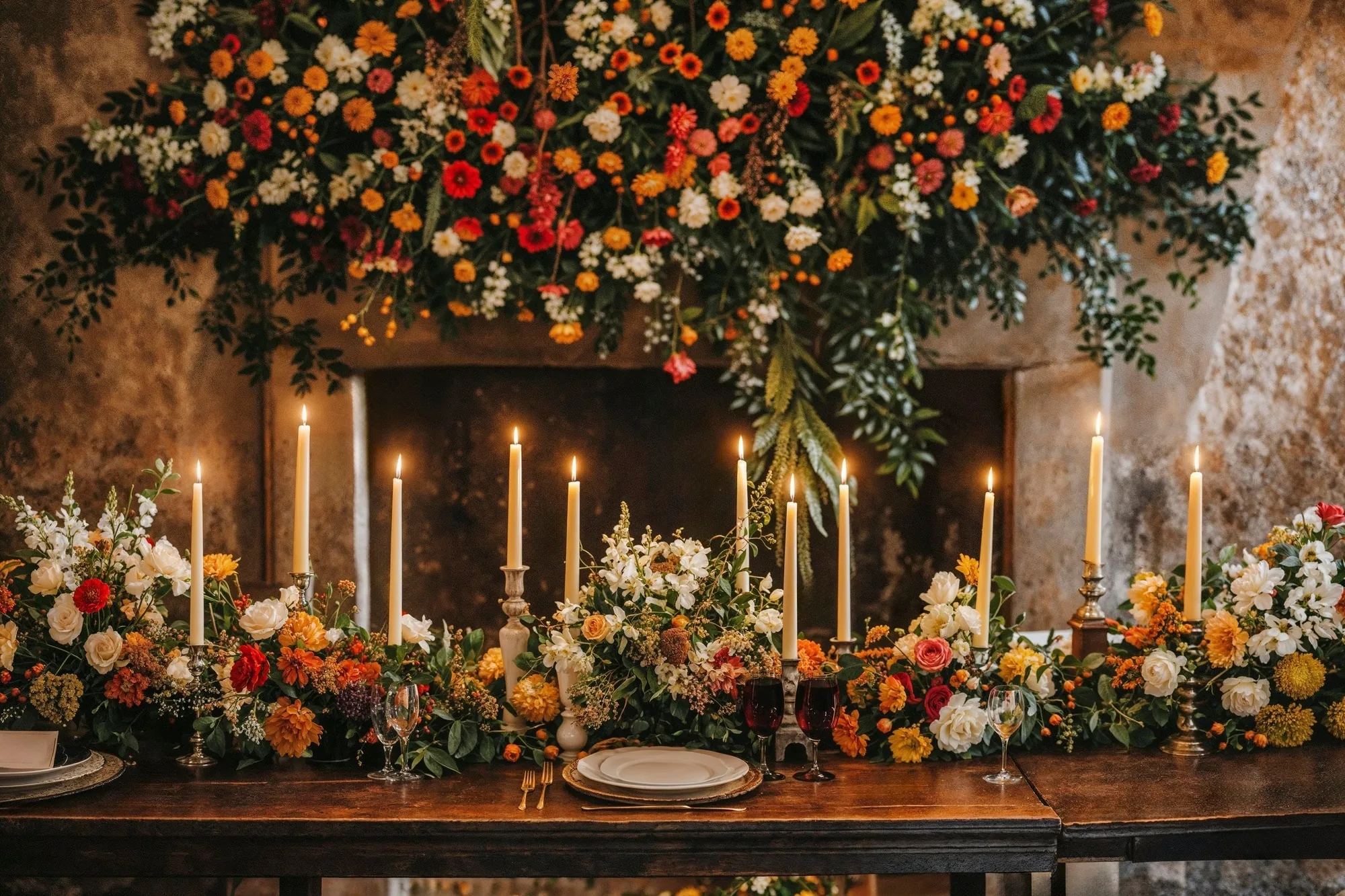 A carefully arranged event space in Tokyo, lit with warm ambient light